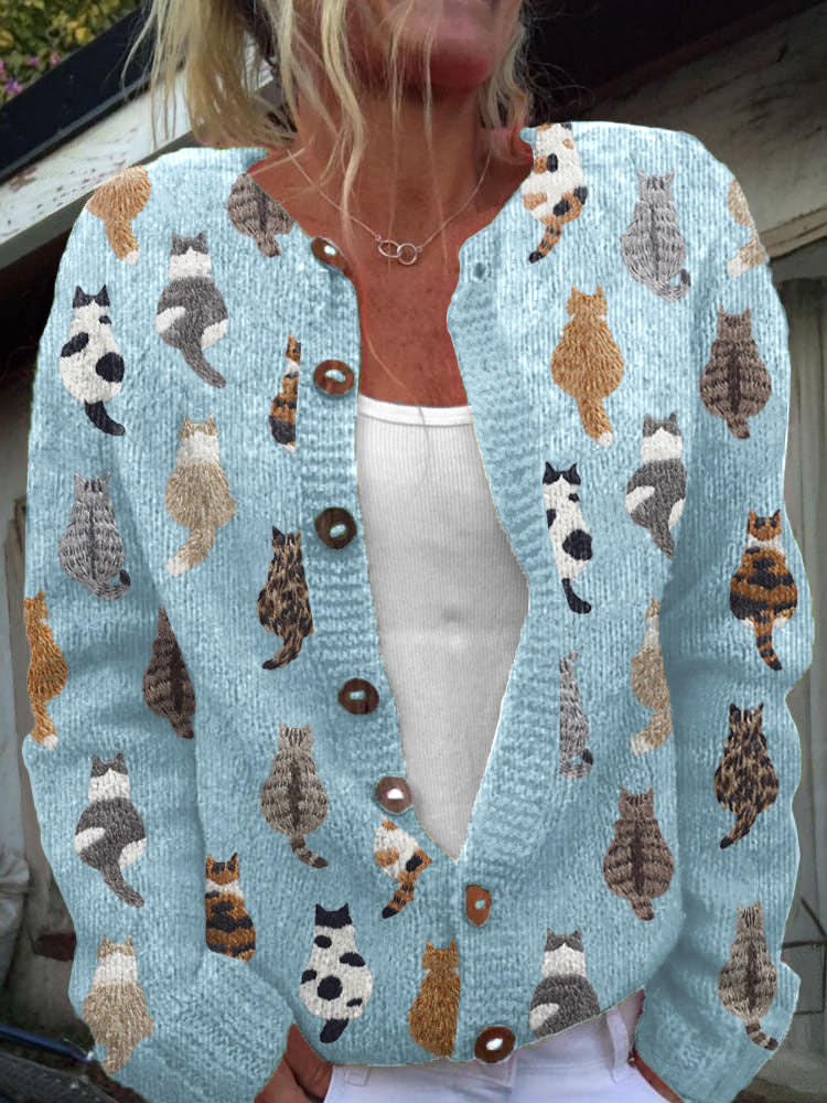 Allison | Cat Print Cardigan