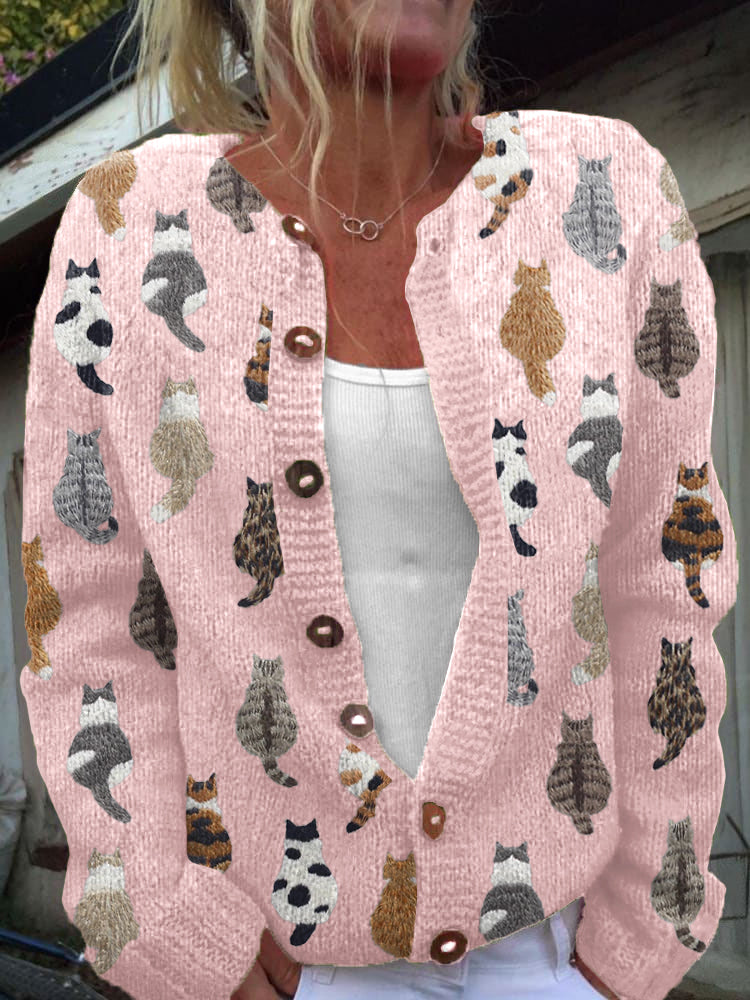 Allison | Cat Print Cardigan