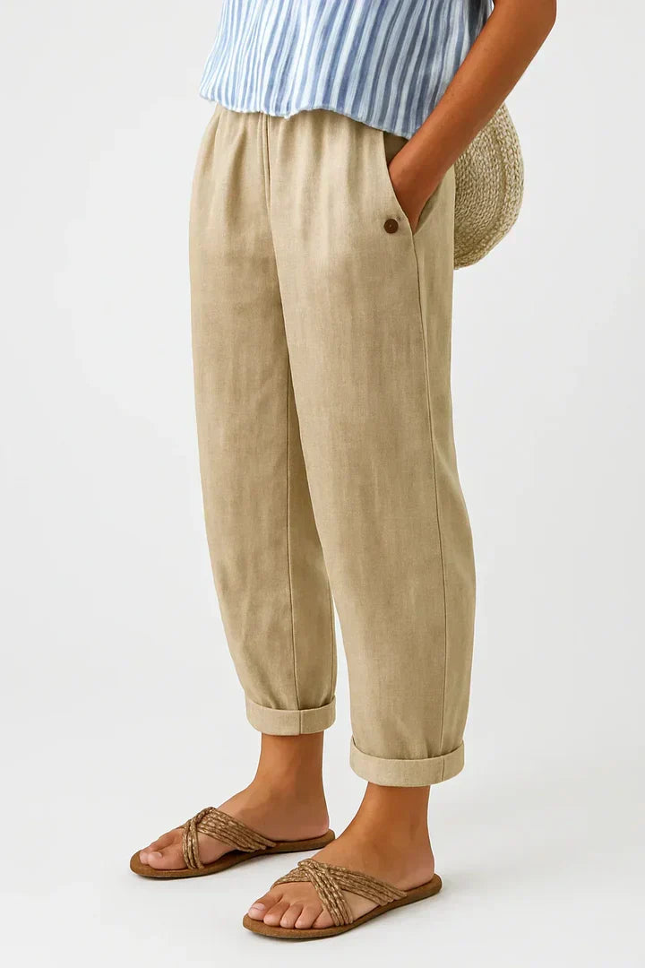 Romina Timeless Linen-Cotton Trousers