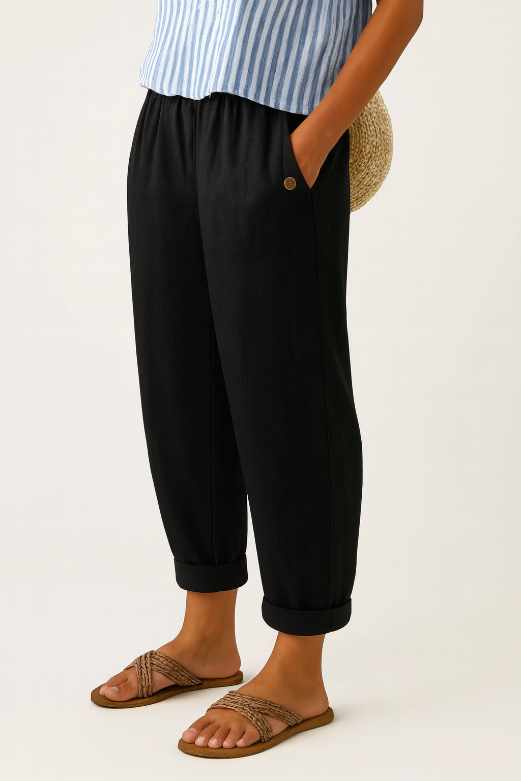 Romina Timeless Linen-Cotton Trousers